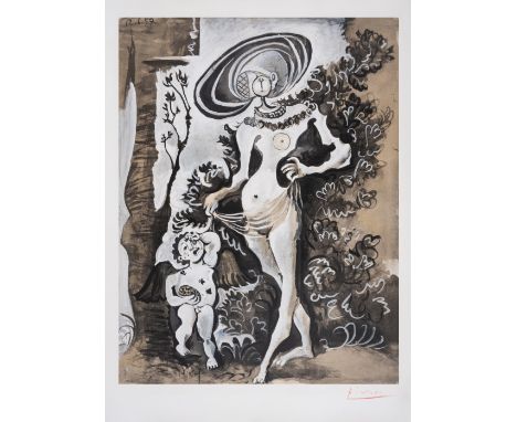 Pablo Picasso (1881-1973) after.Venus et l'amour voleur de miel (d'après Lucas Cranach l'Ancien)Lithograph printed in colours