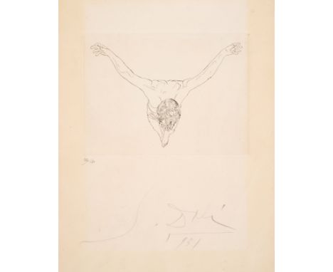 Salvador Dalí (1904-1989) Study for the crucified Christ, from Manifests Mystique (Field 51-1B; M&L 61) Etching, 1951, signed
