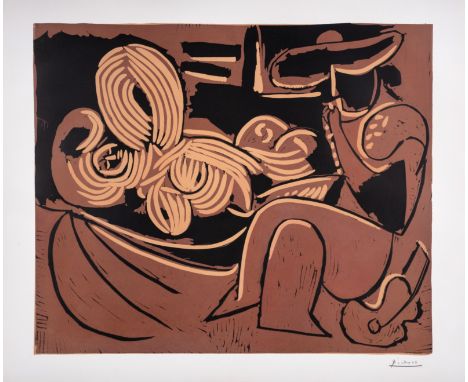 Pablo Picasso (1881-1973)L’Aubade avec Femme Endormie (Bloch 916)Linocut printed in colours, 1959, signed in pencil, one of 2