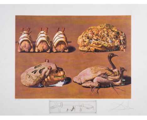 Salvador Dalí (1904-1989) Les Caprices pinces princiers, from Les Dîners de Gala (Field 77-5A; M&L 1342) Photolithograph prin