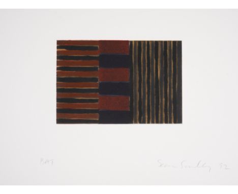 Sean Scully (b.1945)Heart of DarknessEtching with aquatint printed in colours, 1992, signed and dated in pencil, inscribed 'B