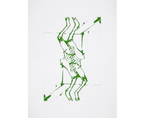 Georg Baselitz (b.1938)Serpentine (Green)Etching with aquatint printed in green, 2022, signed and dated in pencil, numbered f