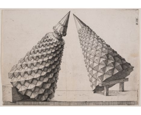 Jost Amman (1539-1591)Plate H III, from Wenzel Jamnitzer's 'Perspectiva Corporum Regularium'Etching, 1568, a good impression 