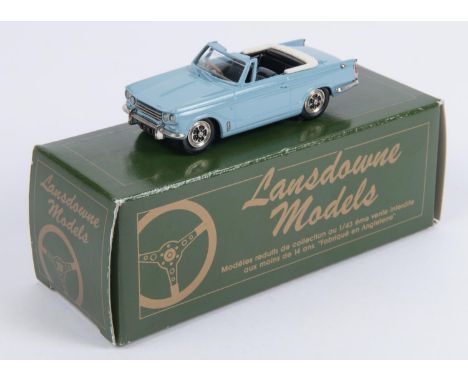 Lansdowne Models LDM19 1968 Triumph Vitesse MkII, Top Down. In light blue with black interior and cream folded roof. Boxed, w