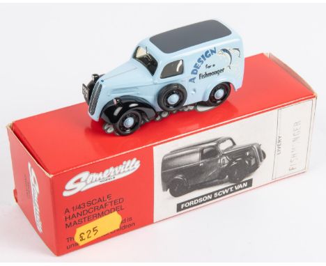 Somerville Models (no number). Fordson 5 cwt Van. Finished in light blue with black interior. 'A Design for a Fishmonger' dec