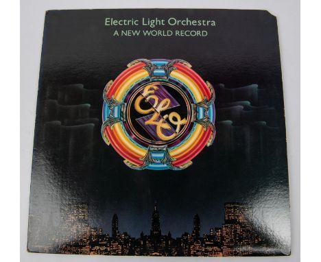 Electric Light Orchestra ELO signed LP record album; A New World Record. Inner sleeve signed by all seven band members over e