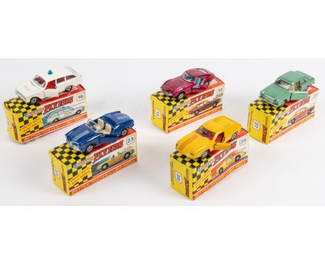 5x Lone Star Flyers. Toyota 2000GT (13). Motorway Police Car (16). Alfa Romeo Giulia 1600 Spider (23). Ford Taunus 12M (27). 