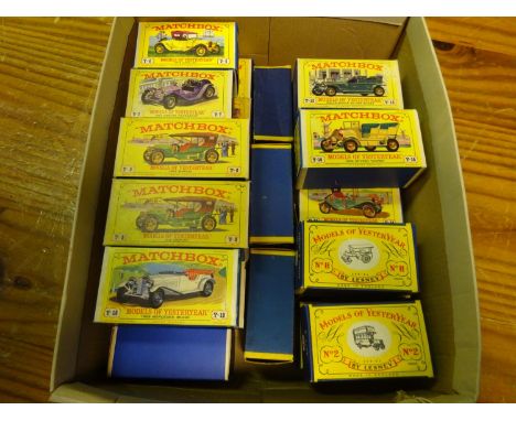 23x Matchbox Models of Yesteryear in early matchbox style boxes. 5x examples with line drawn artwork: No.6; AEC Y Type lorry.