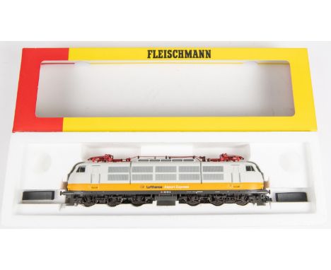 Fleischmann HO Co-Co Electric Locomotive 4378. A Lufthansa Airport Express Class 103  in light grey and orange livery, RN1031