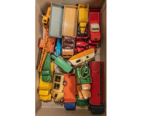 17 Dinky Toys. Foden tanker, REGENT. Leyland Comet Wagon, with rear tailgate. Leyland Comet Cement Lorry. Big Bedford Lorry. 