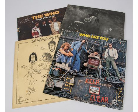 4x The Who LP record albums and memorabilia. Quadrophenia (first pressing). Who Are You. The Who By Numbers. Best of the Sixt