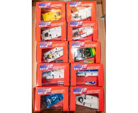 10 scarce Vitesse 1:43 scale Porsche 956 Sports Racing Cars. 9x 24 hour Le Mans 1983: Sponsors - 'Canon', 'Boss', 'New Man', 