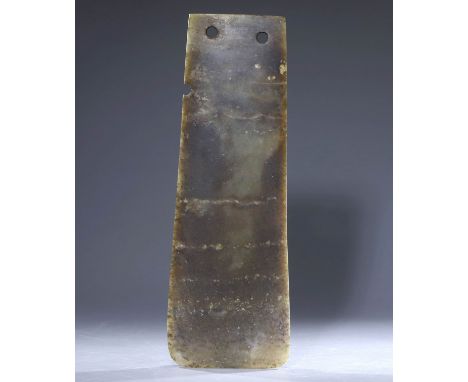 Jade axe from Shang dynasty   H20.10cm         W7.01cm