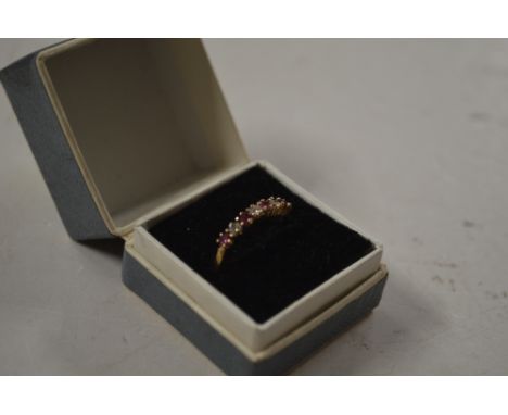 A 9ct gold ruby and diamond set ring 