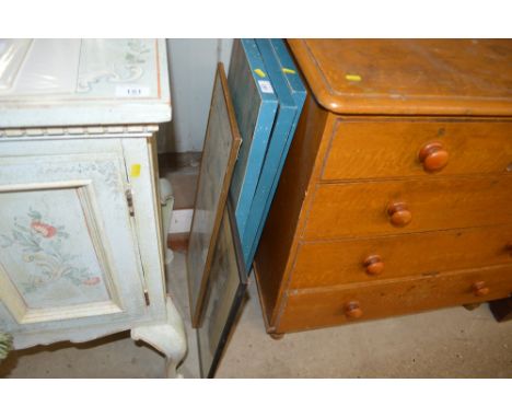 A triptych picture depicting birds; together with two framed prints 