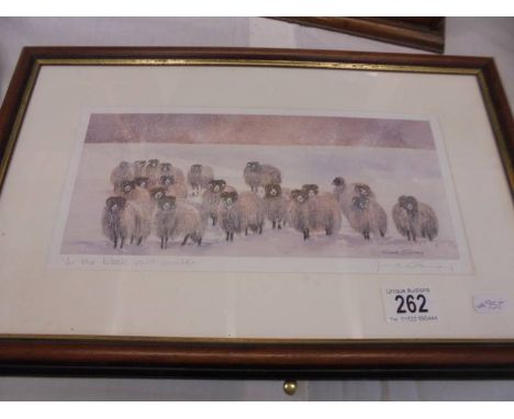 A framed and glazed print entitled 'In the Bleak Midwinter' by Diana Gainey.