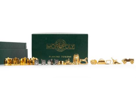 FRANKLIN MINT, COLLECTORS EDITION MONOPOLY SET, the board of rectangular form, with cards and accessoriesthe board 53cm wide