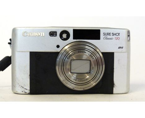 Canon Sureshot Classic 120 film camera with film already loaded, and case