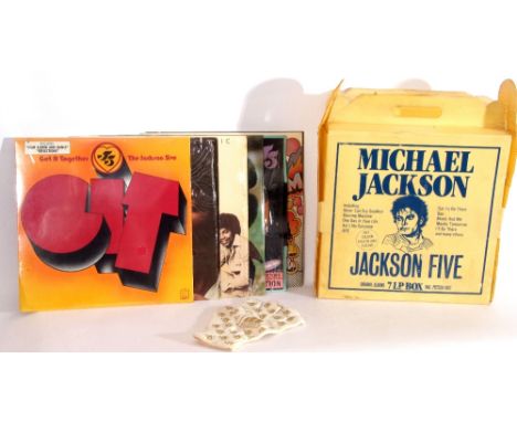 Michael Jackson and the Jackson Five 7 LP box set in carry-case with glove. Condition VG