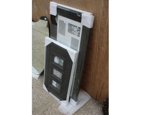 TWO CROWN CREST FRAMES FOR MULTIPLE PICTURES AND A SIMILAR ITEM 