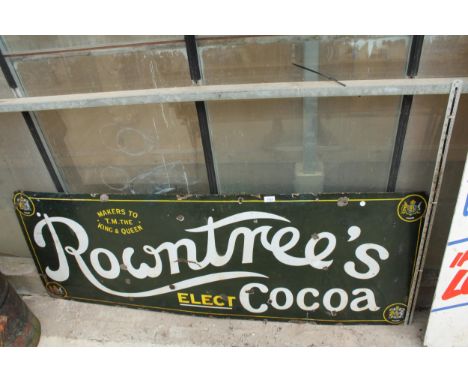AN ORIGINAL GREEN ROWNTREES ENAMEL SIGN (169CM x 61CM) 