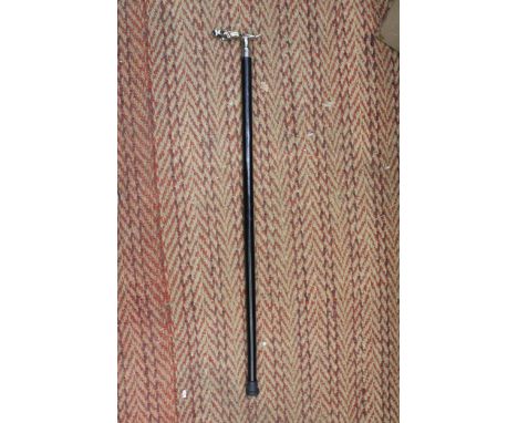A CHROME JAGUAR HANDLED WALKING STICK 