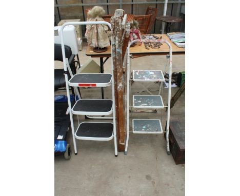 THREE VARIOUS STEP LADDERS TO INCLUDE TWO NON SLIP EXAMPLES 