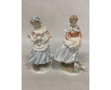A PAIR OF ROYAL WORCESTER LIMITED EDITION FIGURINES  FROM THE OLD COUNTRY WAYS COLLECTION "A FARMER'S WIFE" NO. 3,066 OF 9,50