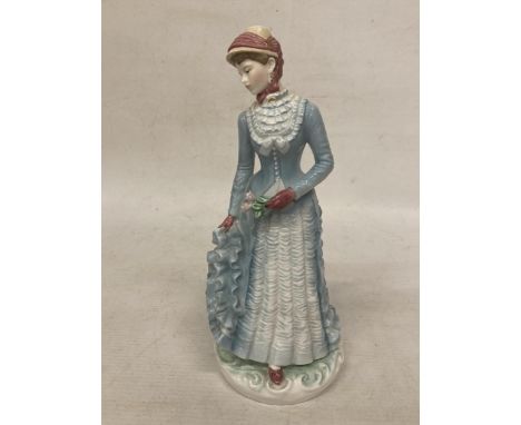 A LIMITED EDITION ROYAL WORCESTER FIGURINE FOR THE VICTORIA AND ALBERT MUSEUM "WALKING OUT DRESSES OF THE 19TH CENTURY NO. 2,