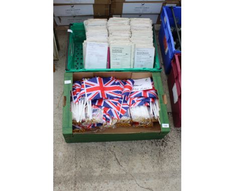 A LARGE QUANTITY OF UNION JACK FLAGS AND ORDNANCE SURVEY MAPS 