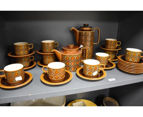 A Mid century Hornsea Pottery Bronte pattern part tea service.