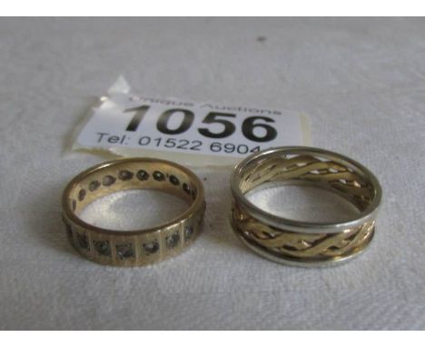 2 9ct gold rings sizes N and K