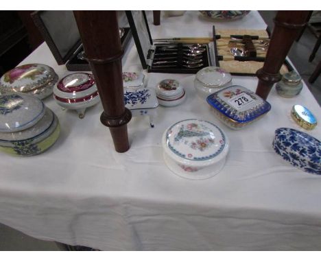 A mixed lot of trinket pots including Limoges