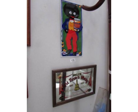 A Robinson's Golden Shred marmalade enamel sign and a Bell's whisky mirror