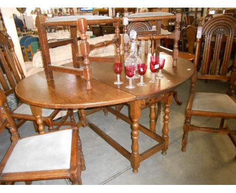 An oak gate leg table