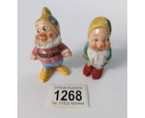 2 Goebel Walt Disney dwarfs, Happy and Sleepy