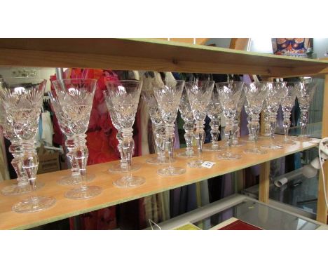 19 cut crystal wine goblets