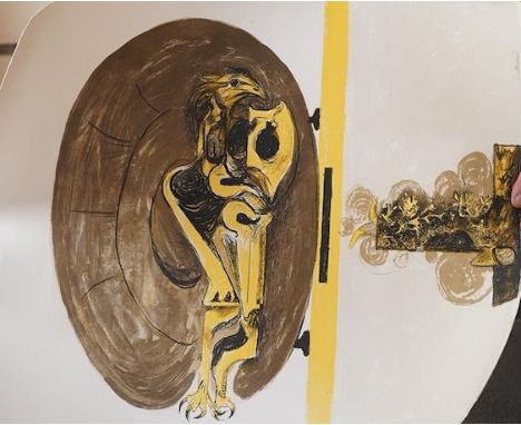 Graham Sutherland, colour lithograph, ‘Oiseau Dormant’, signed in pencil, limited edition 50/50, 60 x 52cm, unframed. Conditi