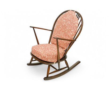 Lucian Ercolani for Ercol - dark elm and beech 'Windsor' rocking chairDimensions: Height:&nbsp;95cm&nbsp; Length/Width:&nbsp;