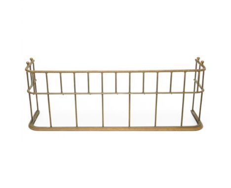 19th century D-shaped brass fire fender, two tiers graduating rope twist tiers, on moulded curb Dimensions: Height:&nbsp;54cm