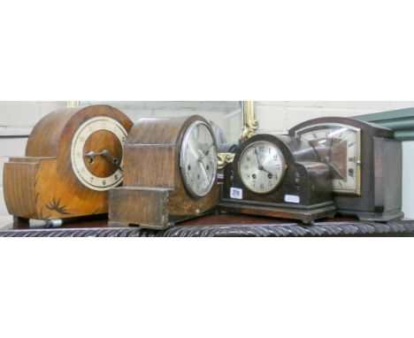 Four various striking mantel clocks 