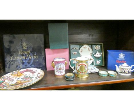 A collection of Royal Crown Derby, Spode and commemorative Royal porcelain 