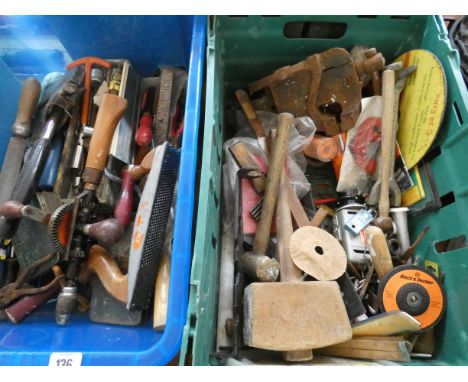 Two large boxes of hand tools etc 