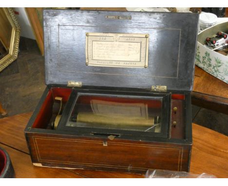 A Victorian musical box playing Six Airs, sold as found 
