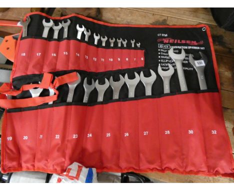 A 25 piece CV metric spanner set in roll up bag 