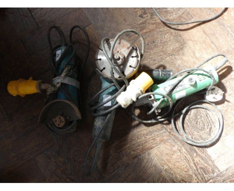 Two 110V 4.5" angle grinders and one 240V angle grinder 
