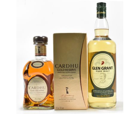 WHISKY; two bottles comprising Cardhu Gold Reserve single malt Scotch whisky, cask selection, 40%, 70cl, boxed and Glen Grant