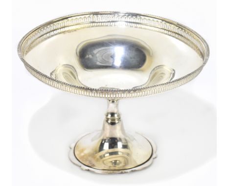 OLLIVANT &amp; BOTSFORD; a George V hallmarked silver comport with pierced edge, London 1923, approx weight 10.2ozt/317g.Addi