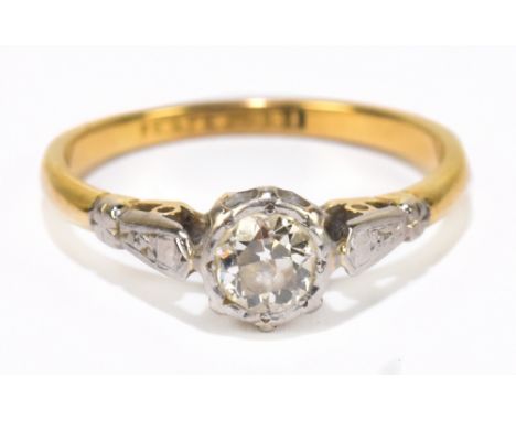 A 18ct gold diamond solitaire ring, ring size M, approx. weight 2.7g.&nbsp;