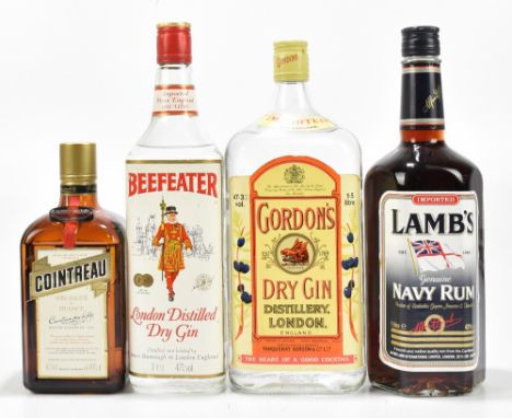 MIXED SPIRITS; comprising a single bottle of Gordon's Dry Gin, 47.3%, 1.5l, a single bottle of Lamb's Navy Rum, 43%, 1l, a si